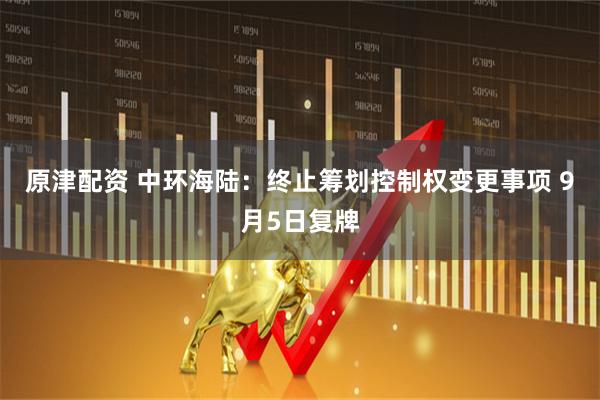 原津配资 中环海陆：终止筹划控制权变更事项 9月5日复牌