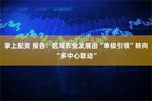 掌上配资 报告：区域农业发展由“单极引领”转向“多中心联动”