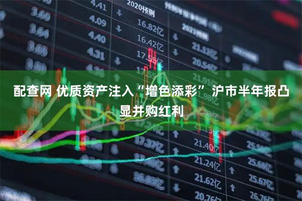 配查网 优质资产注入“增色添彩” 沪市半年报凸显并购红利